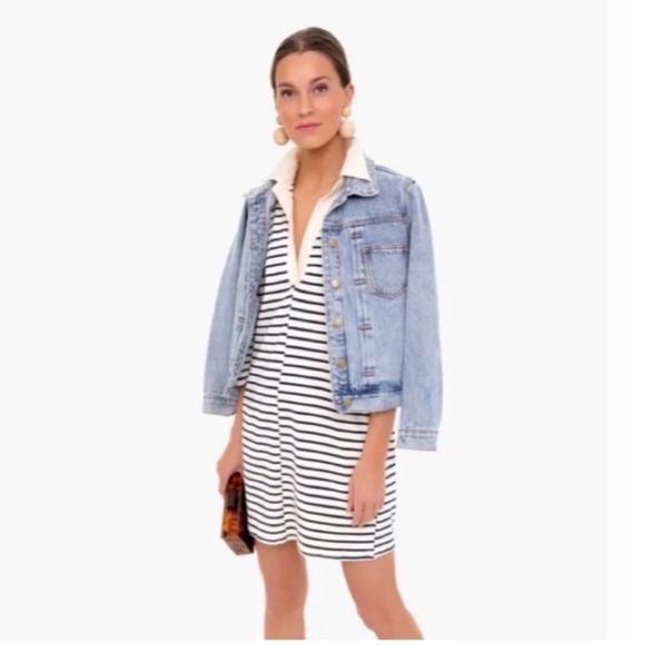 Tuckernuck Green Stripe Ashton Polo Dress Collar Green White Tunic Medium - Picture 3 of 10